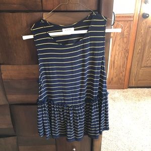 Yellow and navy tank